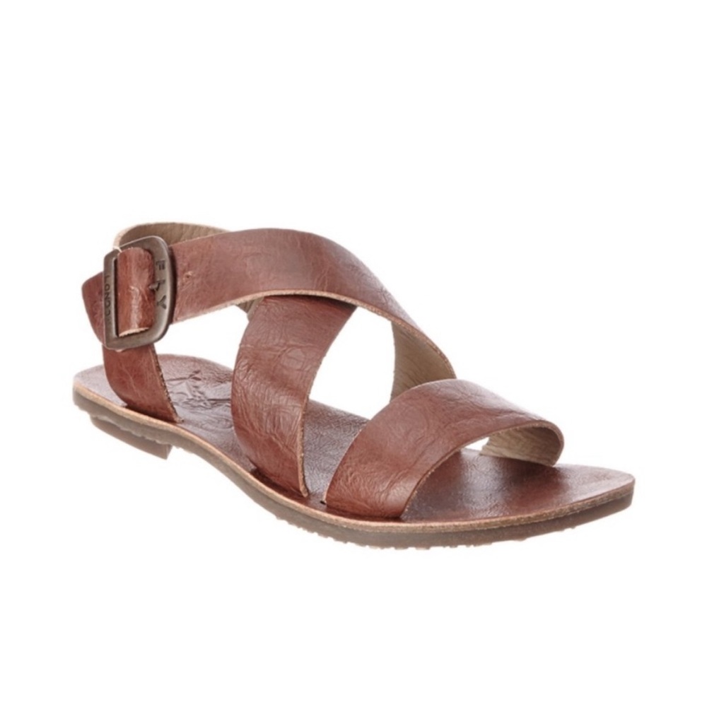 Fly London Tan Bian Footwear size 39 strappy 100% leather